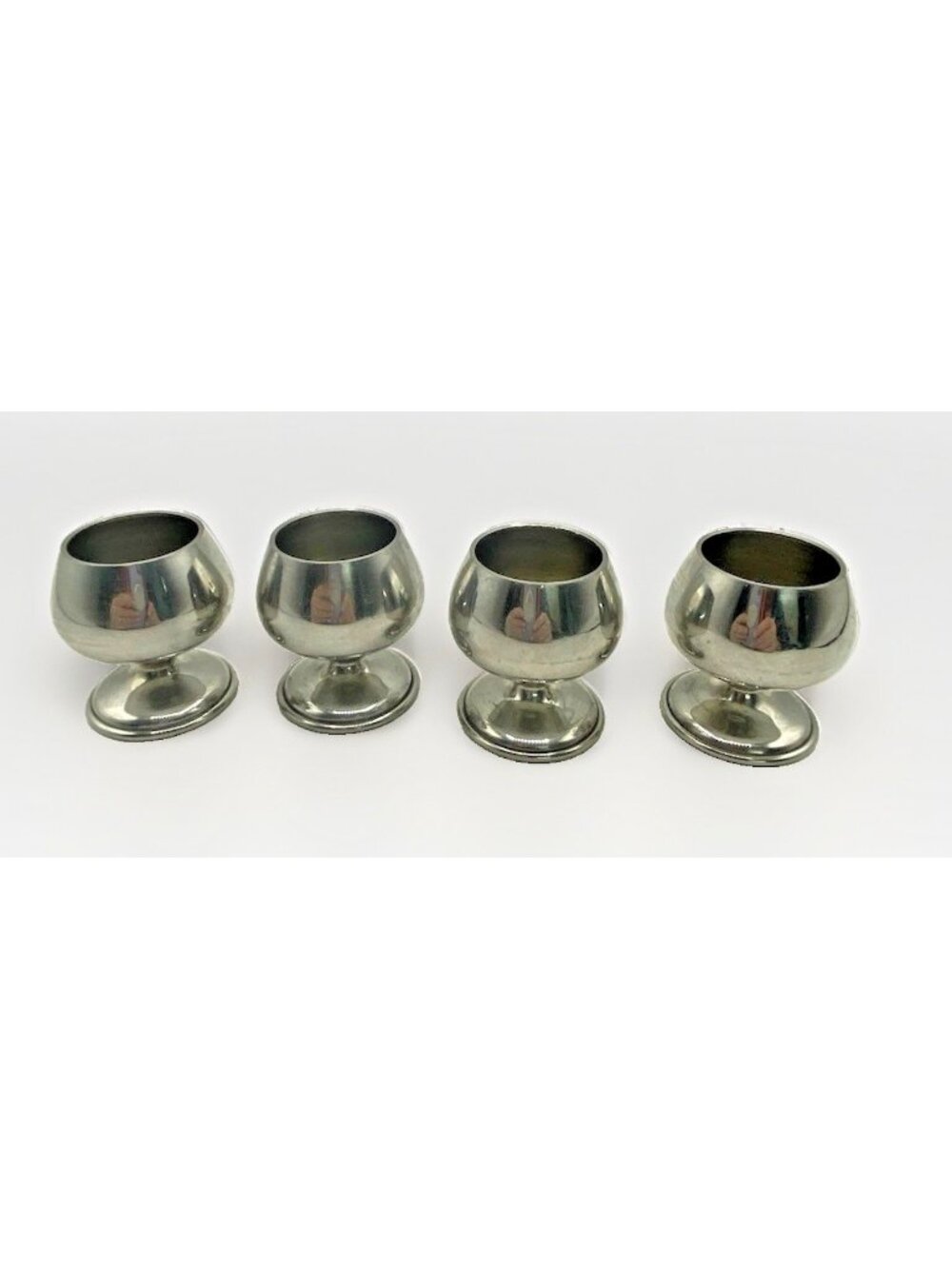 Set of 4 Vintage Revere Pewter Mini Goblet Cordial Shot Cups 1.75 Inch Retro